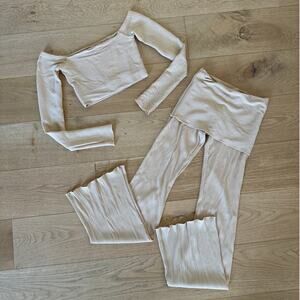 Indah Clothing - Etoile Off Shoulder Top & Soleil Pants in Caramel